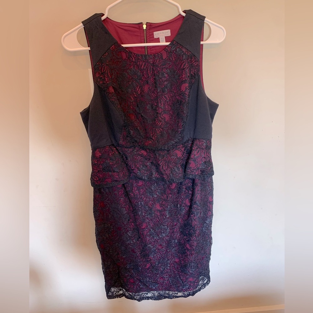 A Pea in the Pod maternity lace peplum dress